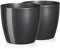Tymar Blumentopf, 2er-Pack, Runde Form, Übertopf (Graphit, ø 28 cm)
