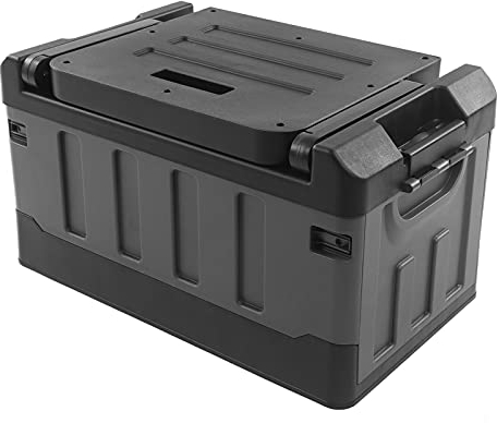 GOTOTOP Auto Aufbewahrungsbox, ABS Autotasche 70L Auto Kofferraum Box 200 kg Belastung Kofferraum Organizer mit Deckel Auto Organizer Kofferraum für Camping