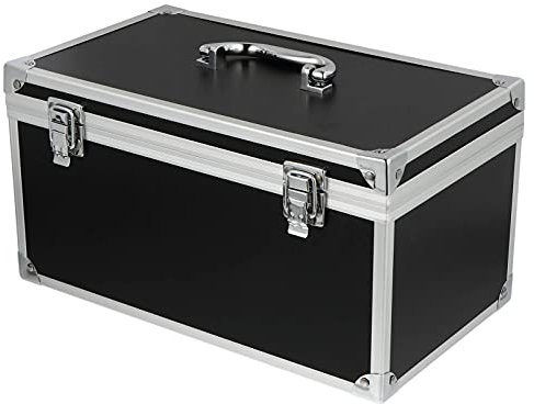 Hemoton Metal Toolbox Portable Storage Box with Foam Protects Electronics, Tools, Cameras and Testing Equipment