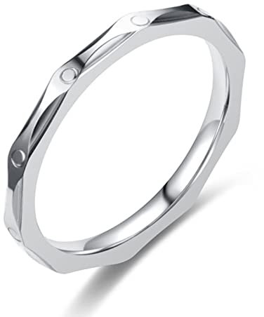 Aotiwe Edelstahl Ring Damen, Mutmacher Geschenk Freundin 3Mm Geschnitzt Silber 62 (19.7) für Freundschaft Liebe