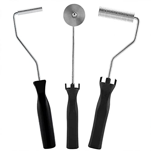 CHICIRIS Fiberglas Roller Tool Kit, Fiberglas Resin Laminier Bubble Roller mit Aluminiumkopf für GFK FRP Harz Reparaturarbeiten(3-teiliges Set)