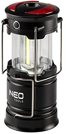NEO TOOLS 3 in 1 Batterie Camping-lampe, Taschenlampe, Warnlicht, 3W