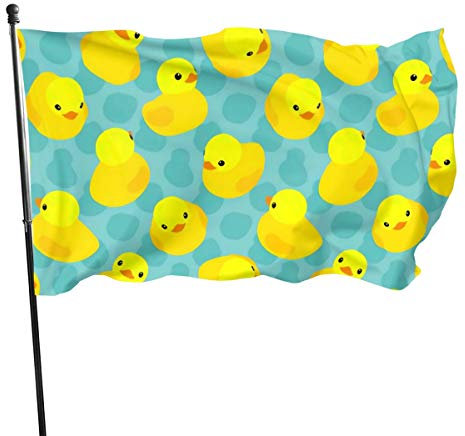 Yellow Rubber Ducks Flag 3x5 Foot Durable and Fade Resistant，Perfect for Any Balcony Or Courtyard, Garden Decorative Banner