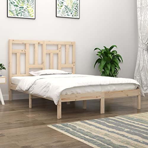 vidaXL Massivholzbett Doppelbett Bettgestell Bettrahmen Holzbett Lattenrost Bett Schlafzimmerbett Schlafzimmermöbel Kiefer 140x190cm