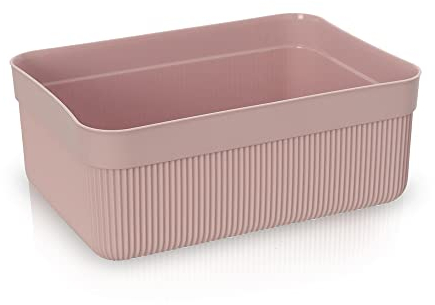 Vassoio da Bagno portaoggetti colorato Rosa, Organizer in plastica, 23 x 15.5 cm Linea Ring
