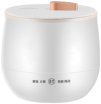 Olla Arrocera Eléctrica 1.6L, Mini Arrocera For 1-2 Personas, Con Revestimiento De Cerámica Antiadherente Y Tapa De Acero Inoxidable, Olla Caliente For Apartamento/cocina Pequeña ( Color : Wei� )