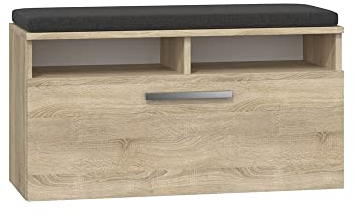 Oggi Toledo Riva Schuhbank Schuhbank mit Sitz Schuhaufbewahrung für den Flur kleine Bank im Eingangsbereich Schuhregal mit Sitz Schuhablagen für den Schrank im Flur 85x35x46cm Sonoma Eiche