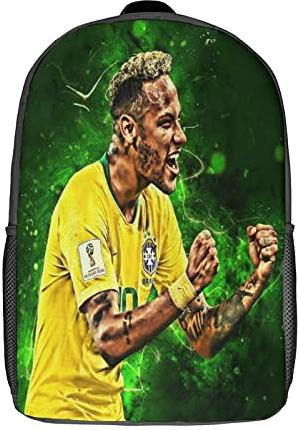 Neymar Rucksäcke Kinderschulrucksack Schultasche 3D-gedruckte Fußballstar Schultasche Für Jungen Grund- Und Mittelschüler 17zoll