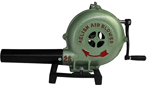 SIMOND STORE Hand Crank Blacksmithing Forge Blower, 8 Inch Casing, Cast Aluminum Manual Blower for Farrier Blacksmith Coal Forge Firepot BBQ Outdoor Cooking Camping