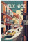 ONOTIO Vieux Nizza Frankreich Vintage Reiseposter Straße 20 x 30 cm Wandkunstdruck Leinwand Kunst Poster Moderne Familie Schlafzimmer Dekor Poster