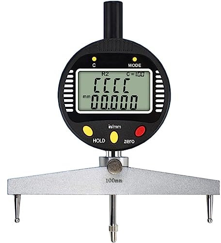 Medidor De Radio Digital De Alta Precisión Herramienta De Medición De Indicador De Radio Digital, Medidor De Radio Electrónico Interior Y Exterior Con 5 Mordazas De Medición,Para Piezas Mecánicas