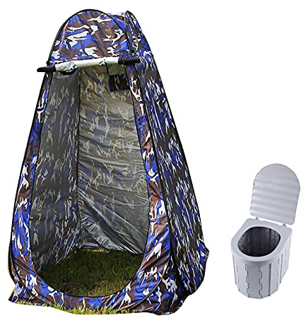 GGZONE Duschzelt, tragbare Faltbare Toilette, Sichtschutzzelt, Outdoor-Camping-Toilette mit Deckel, 12 Reinigungsbeutel, Outdoor-Badezimmer, Umkleidekabine, Sichtschutz Beautiful Scenery