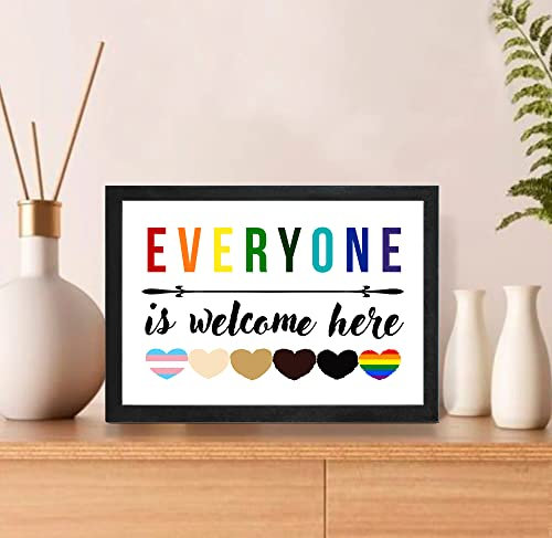 Lustiges Retro-Metall-Blechschild Everyone is Welcome Here Poster, LGBT-Pride-Poster, afrikanisches amerikanisches Poster, Menschenkind-Poster, Inklusion, Vielfalt, Poster, dekoratives Handwerk,