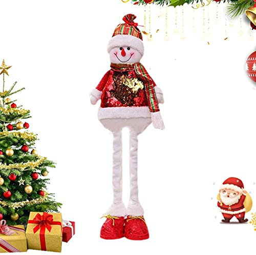 Aznever Stehende Zwerge mit Beinen | Weihnachts-Teleskop-Plüschfigur, Tischdekoration - Teleskop-Federbeine, verstellbare Schneemann-Elch-Weihnachtsmann-mit Langen Beinen für den Urlaub
