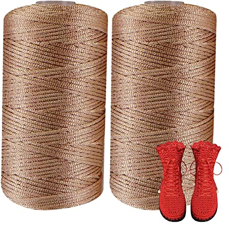 Kaxenig Sommer-Häkelgarn, Nylon-Häkelgarnschnur, 2 Stück Baumwollgarn Zum Häkeln, Makramee-Schnur, Handgefertigtes -Bastelgarn Zum Handstricken Von Taschen, Hüten, Schuhen, Garn