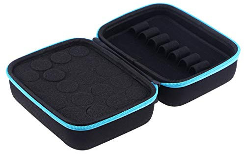 FRCOLOR Essential Oil Storage Bag Large Capacity Portable Travel Case Blue Lipstick and Perfume Bottle Compartments for Women