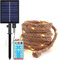 EONANT Solar Hanf Seil Licht Outdoor LED warm weißes Licht wasserdichte Retro Hanf Seil Garten Dekoration mit 8 Modi der Fernbedienung Balkon Hof Innen und Outdoor Märchen Lichter (10M 200LED)
