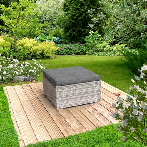 BRAST® XXL Gartenmöbel Lounge Set Alu | 4-12 Personen viele Modelle & Farben | inkl. extra Dicke Kissen | TÜV geprüft | Outdoor Loungemöbel Sitzgruppe Essgruppe Garnitur | Hocker Grau