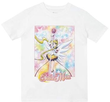Sailor Moon T-Shirt | Anime Kleidung | Tshirt Mädchen | Offizielle Merchandise | Weiß | 140