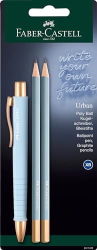 Faber-Castell 241122 - Schreibset sky blue, mit Kugelschreiber Poly Ball Urban und 2 Bleistifte Urban