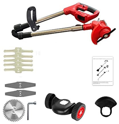 Débroussailleuse Tondeuse à Gazon électrique portative Tondeuse Pliable réglable Jardin élagage Outils électriques de Coupe Batterie au Lithium 8 Accessoire Aiguisé et Efficace (Color : No Battery-01