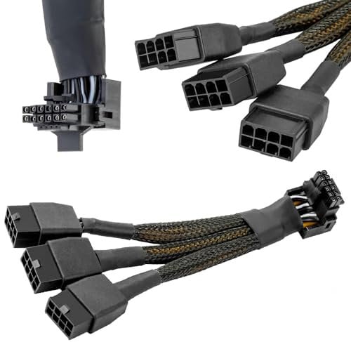 Xiatiaosann 16 AWG PCIE 5.0 12VHPWR 600W 3x8 pines a 16 pines (12+4 pines) Cable adaptador de suministro de ángulo recto de 90 grados para tarjeta gráfica RTX 4090 4080 3090TI 4070Ti (tipo B)