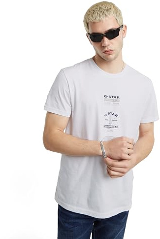 G-Star Herren Multi Originals T-Shirt, Weiß (White D25083-C506-110), M