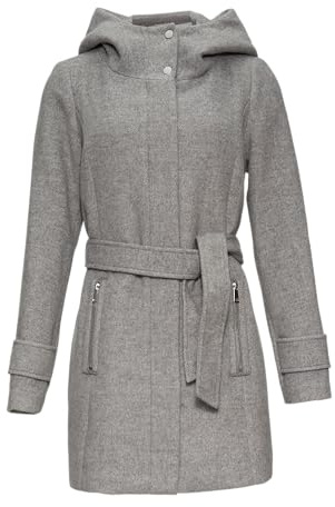 s.Oliver Kurzer Wollmantel mit Bindegürtel grau meliert 36