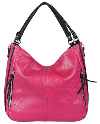 Sac hobo pour femme, fuchsia, Taille unique