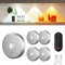MEKKLEON vitrinenbeleuchtung led kabellos mit Fernbedienung, 2000 mAh Aufladbar LED Spots Akku, 3 Farbtemperaturen dimmbar, Unterschrankleuchte, Schrankleuchte, küchenunterschrank (Silver, 5 Pcs)