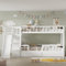 KecDuey Litera infantil de 90 x 200 cm, cama doble, multifuncional, con tobogán y escaleras, con 2 cajones, con puerta magnética, sin colchón, madera maciza, color blanco