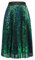 GRACE KARIN Freizeitrock Lang mit Glitzer Party Rockabilly Strandrock Knielang Sommer Casual L Grünblau -5