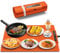 INNOWARMER Chauffe Plat Électrique, Plaque Chauffante Électrique Silicone Pliable Flexible, Plaque Chauffante avec 3 Température Réglable et Minuteur, Chauffe Plat pour Buffet Fête Familiale (Orange)