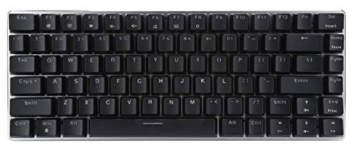 SUNGOOYUE Teclado Mecánico 82 Teclas Portátil Gamer PC Portátil USB Gaming Equipment AK33 (Luz Blanca Negra del Eje Verde)