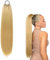 60 cm Lang Glattes Pferdeschwanz Haarteil Synthetik Haarverlängerung Zopf Haar Extension für Damen Mädchen,Zopf Pferdeschwanz Haare Extensions