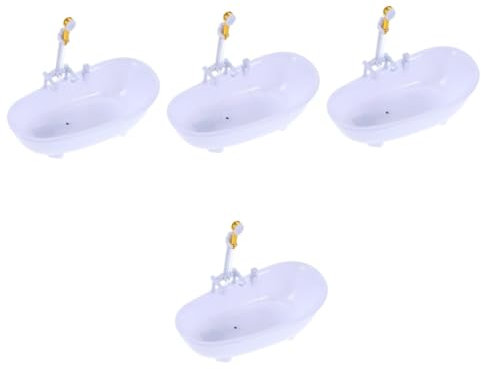 TOYANDONA 4 Stück Puppenbadewanne Krippenförmige Badewanne Spielzeug für Babypuppen schwimmende Babypuppe Puppen badewanne Kinder badewannenspielzeug Puppenschwimmbad Puppenduschbecken Weiß