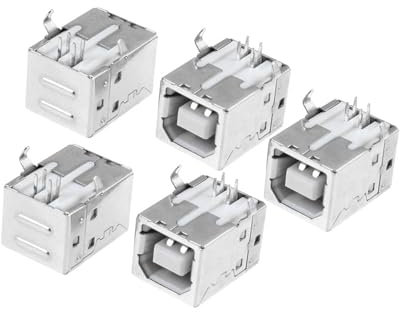 TUCKBOLD USB Type-B Female Right Angle PCB Mount Jack Socket (Pack of 5) Automotive Parts