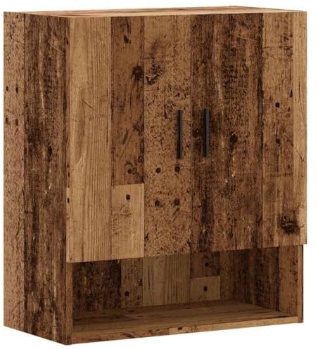 vidaXL Wandschrank Altholz-Optik 60x31x70 cm Holzwerkstoff, Schrank, Hängeschrank, wandmontierter Vitrinenschrank, Aufbewahrungsschrank