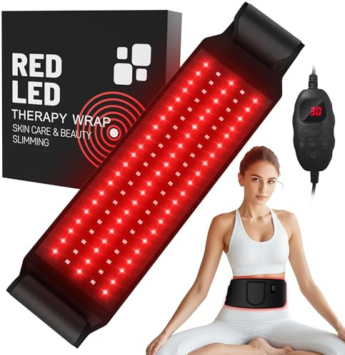 Terapia della luce rossa per il corpo: 5 livelli di luce a infrarossi per terapia del calore, fascia per schiena, vita, muscoli, sollievo dal dolore, 660 nm e 850 nm, perline a LED, dispositivo per