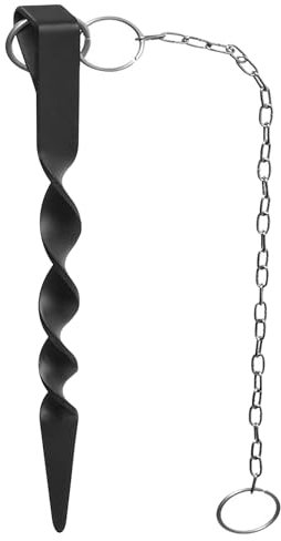Yeory 13 Inch Rain Chain Anchor with 17 Inch Chain, Spiral Iron Rain Chain Gutter Adapter, Weatherproof Rain Chains for Gutters Downspout Outside