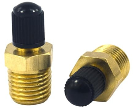 1/4 Zoll NPT Messing Leichtkompressor 2er Pack, Luftkompressor Tank Füllventil, Luftkompressor Lufttank Füllventil Werkzeug Armaturen für Auto LKW Motorräder(Gold,GRÖSSE:31x14mm)