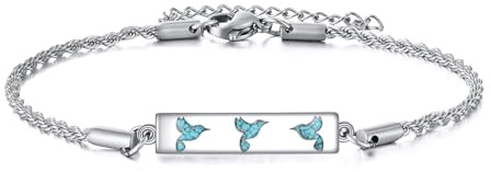 URONE Kolibri Armband 925 Sterling Silber Bird Bar Armbänder Kolibri Schmuck Geschenke für Frauen Männer