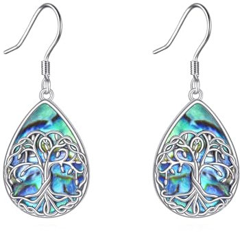 YFN Collezione Albero della Vita Orecchini Argento Sterling Dangle Gioielli Celtici Regali per Ragazze Donne, normal, Argento sterling, Nessuna pietra preziosa