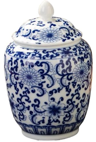 Hperu 1 Chinoiserie -Vase, blaues und weißes Porzellan -Ingwerglas für Wohnkultur, Hochzeiten und Tischdekoration