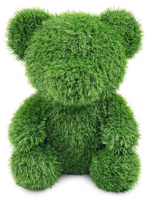e-floor Dekorative Figur Grasbär aus Kunstrasen, wetterbeständig, mit Befestigungsstiften – ideal als Garten- und Wohnungsdekoration (35 cm)