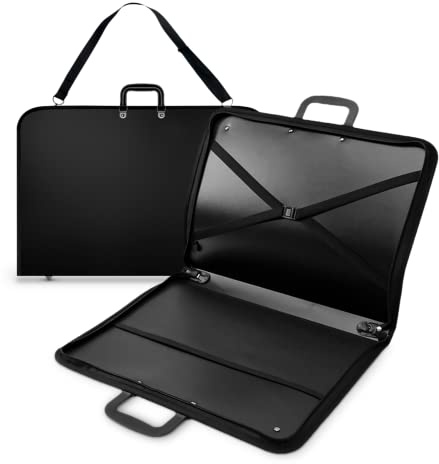 Crystals Art Portfolio Case Artist Portfolio Carrying Case with Shoulder Strap, Weather-Resistant Student Portfolio Drawing Painting Sketch Project Folder Bag (A2 Size, Centimeters)