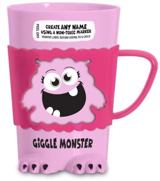 History & Heraldry Personalised Monster Mug – Pre Personalised with Popular Names Funny Monster Shaped - Unique Gift for Birthdays, Halloween, or Christmas (Giggle Monster)