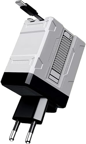 2 in 1 Gan Charger 120w, 2025 Nouveau Module De Chargeur Rapide Rétractable 120 W, Le Tout en 1 Bouche De Mur De Charge De Charge Pliable pour Le TéléPhone, La Tablette (Blanc)