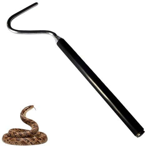 ZenithQuest Collapsible Snake Hook, 7.7-26 Inch Stainless Steel Extensible Snake Handling Tool, Retractable Reptile Hook for Snakes Up To 2 Pounds & Small Reptiles