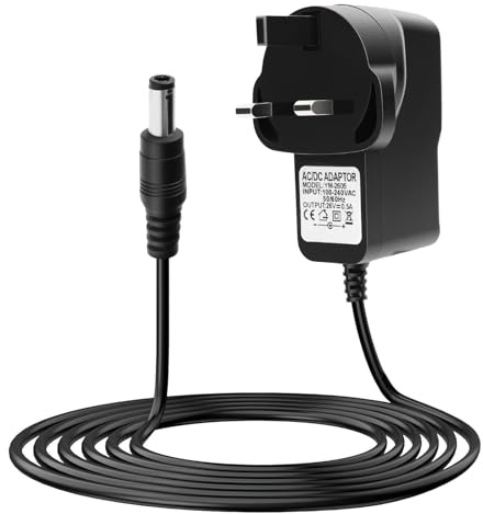 26V 0.5A Charger for Hoover H-Free 100/200/400/500/700/800 2M Cordless Vacuum Cleaner Power Supply Adapter Cable Compatible with HF222MPT/HF122GH/HF522UPT/HF522BH UK Plug